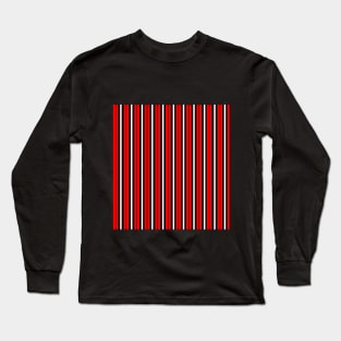 Red White and Black Striped Graphic Long Sleeve T-Shirt